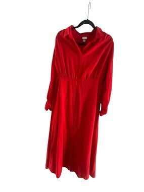a new day Red Long-Sleeve Button-Front Dress